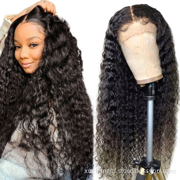 Cuticle aligned wig water wave virgin raw 40 inch human hair full lace front wig transparent,Water wave full lace wigs vendor